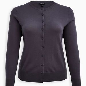 Torrid Grey Button Front Cardigan Sweater